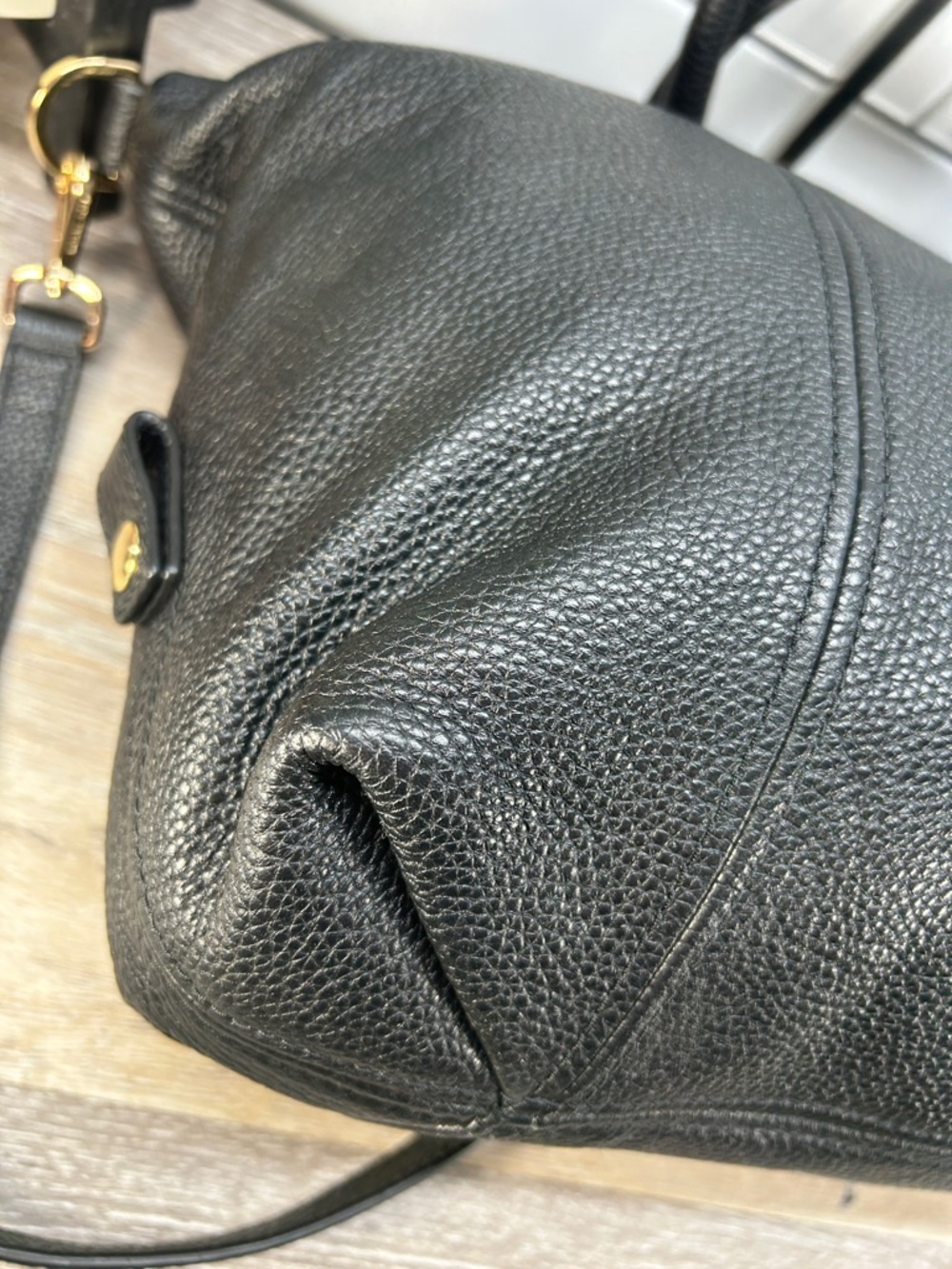 4550 Michael Kors Black Pebbled Leather Satchel - Picture 9 of 13